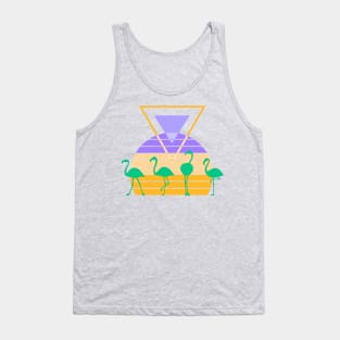 Retro 80s Style Flamingo Sunset Tank Top